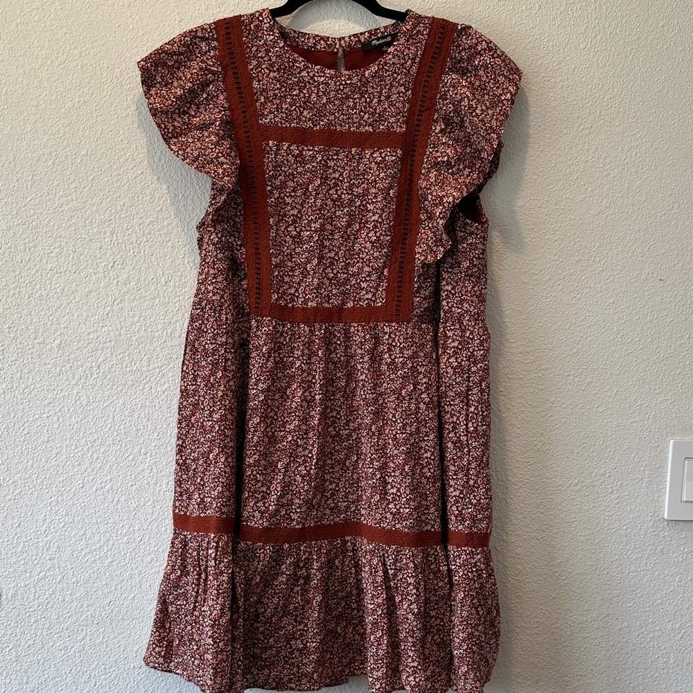 Madewell Floral Pattern Fall Mini Dress